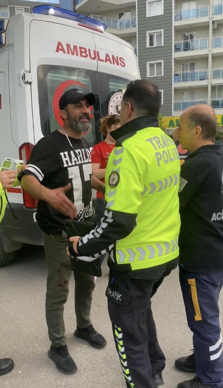 Kaza yapan alkollü motosiklet sürücüsü, yardım eden sağlık personellerine hakaretler savurdu