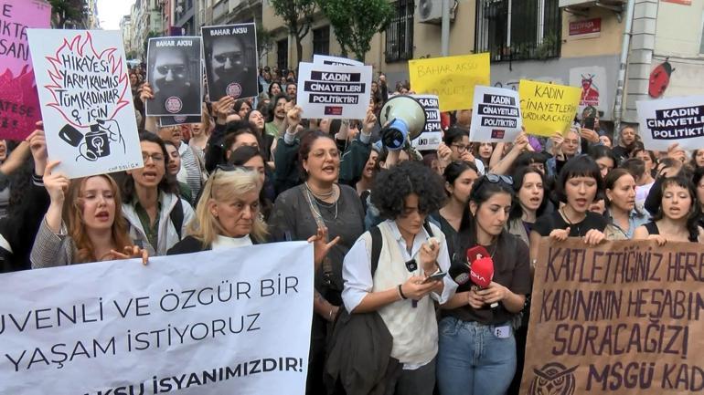 Şişli’de kadınlar öldürülen Bahar Aksu için yürüdü
