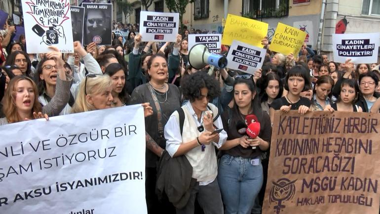 Şişli’de kadınlar öldürülen Bahar Aksu için yürüdü