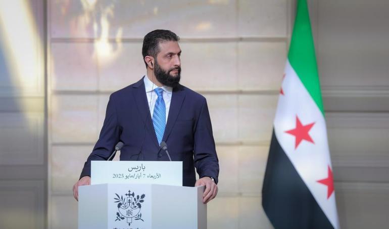 Fransa Cumhurbaşkanı Macron ve Suriye Cumhurbaşkanı Şara bir araya geldi