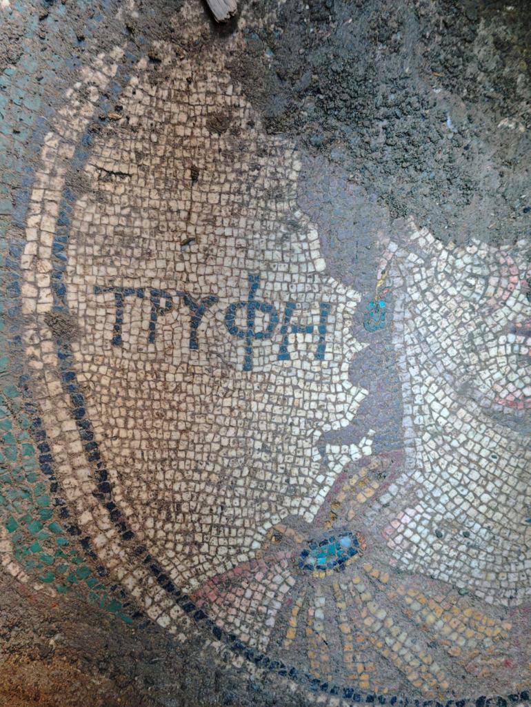 Mozaik buldukları izinsiz kazıyı sosyal medya hesabından paylaşmış