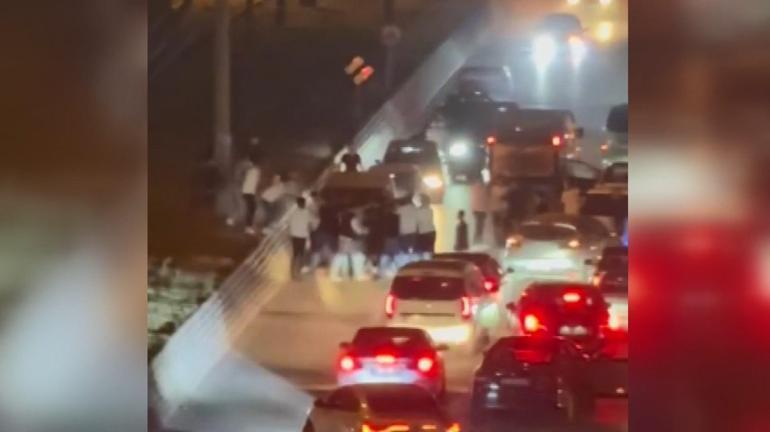 Bursada asker uğurlamasında kavga; o anlar kamerada