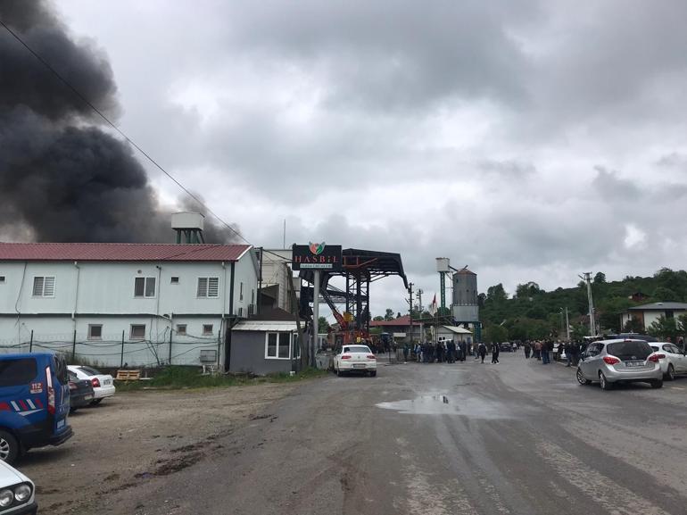 Fındık kırma fabrikasındaki yangın, 2,5 saatte kontrol altına alındı