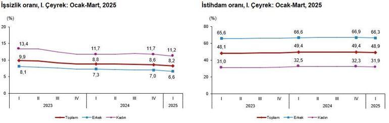 TÜİK: 1inci çeyrek işsizlik oranı yüzde 8,2 oldu