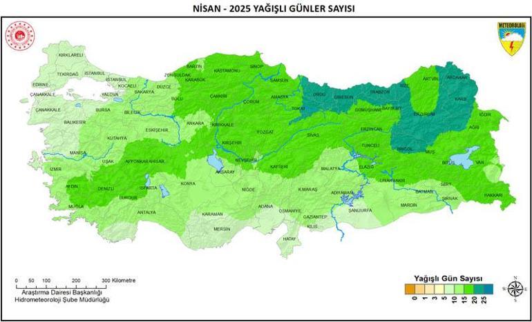 Nisan ayında 9 ilde yağış rekoru