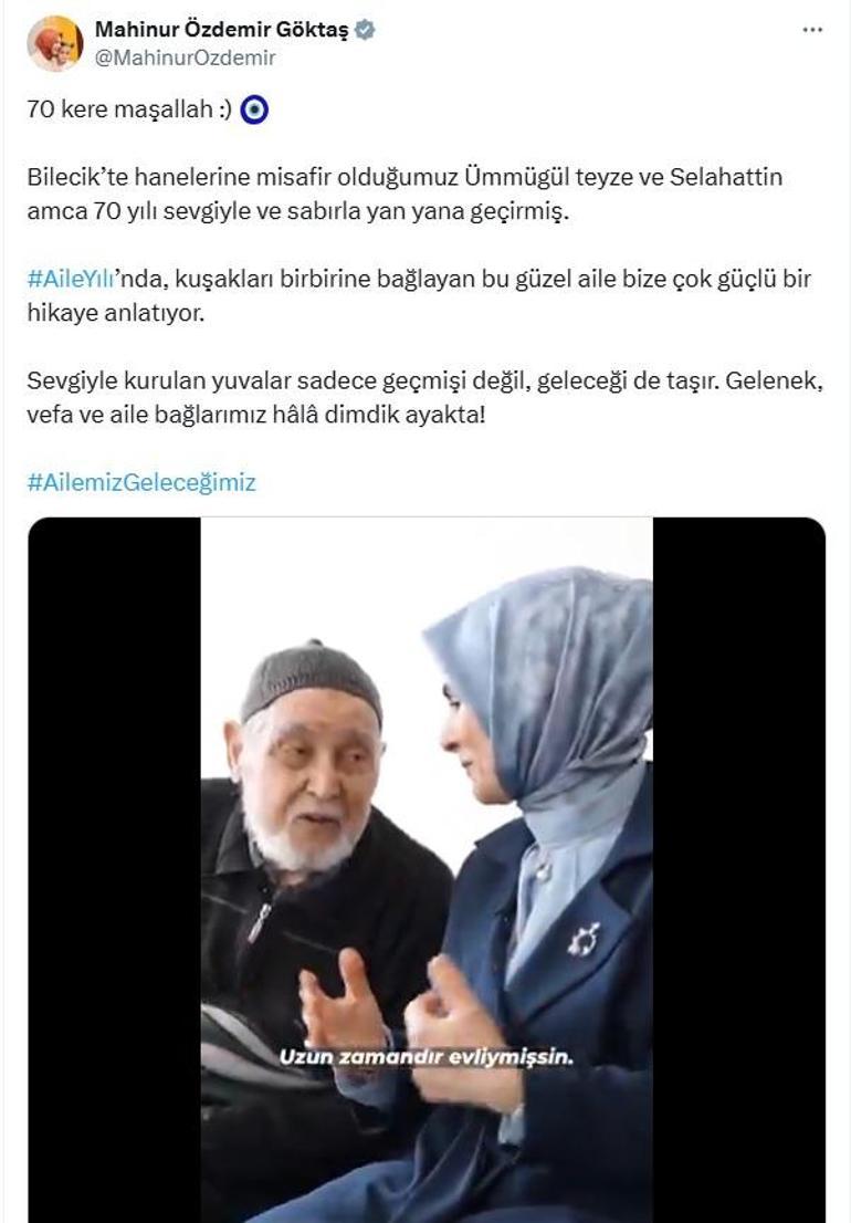Bakan Göktaştan 70 yıllık evli Yılmaz çiftine ziyaret
