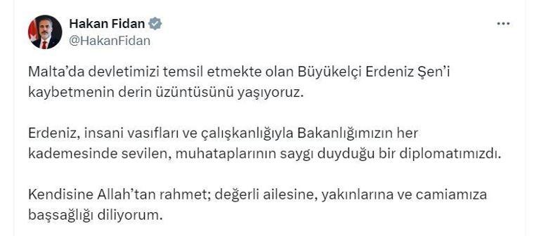 Türkiyenin Malta Büyükelçisi Erdeniz Şen, hayatını kaybetti