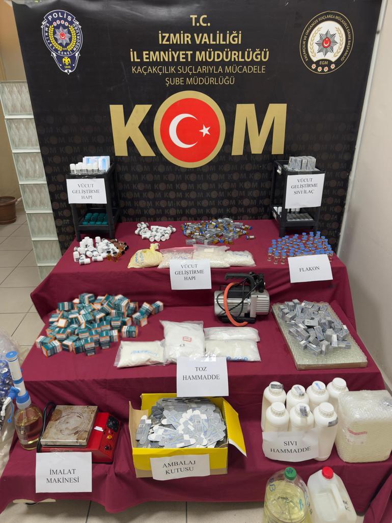 İzmirde sahte vücut geliştirme ilaçları ele geçirildi: 1 tutuklama