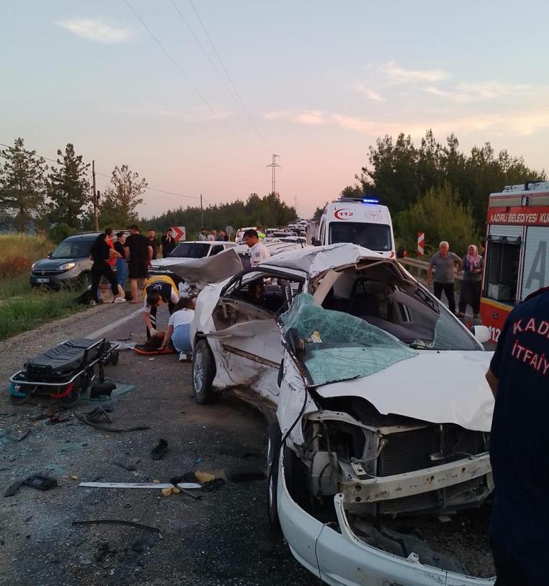 Osmaniyede 4 otomobil zincirleme kazaya karıştı; 1 ölü, 6 yaralı