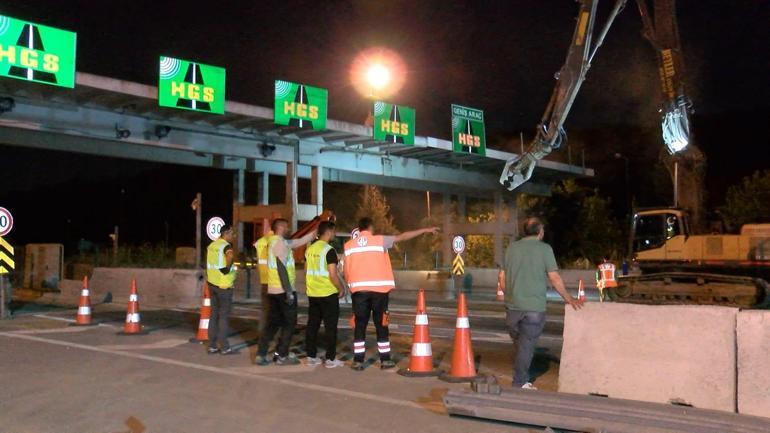 Avcılar gişelerinde Serbest Geçiş Sistemi çalışmaları; giriş- çıkışlar kapatıldı