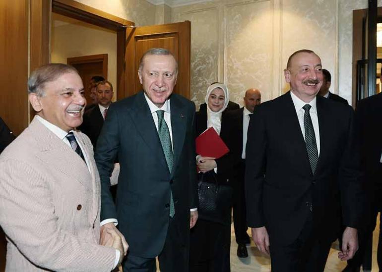 Cumhurbaşkanı Erdoğan, Aliyev ve Şahbaz Şerif ile görüştü