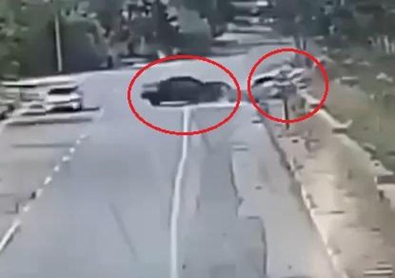Kayseride 2 kişinin öldüğü kaza kamerada