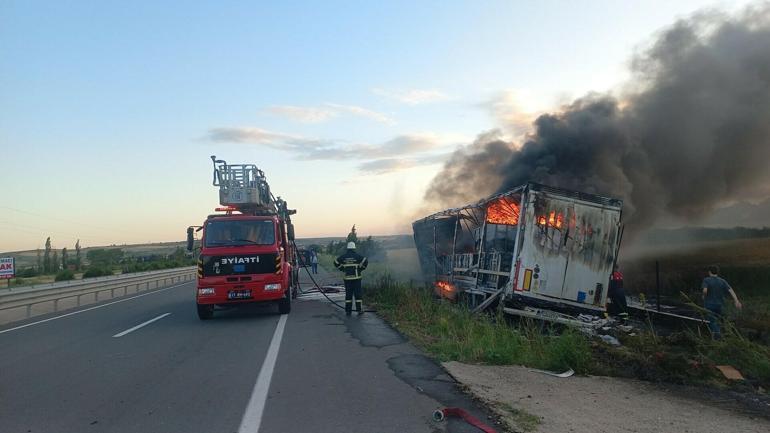 Yanan TIRın şoförü 3 promil alkollü çıktı