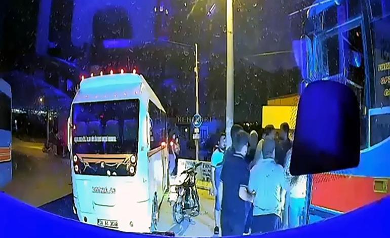 Hatlarına dahil edilen özel halk otobüslerine taş, sopa ve tabancayla saldırdılar; o anlar kamerada