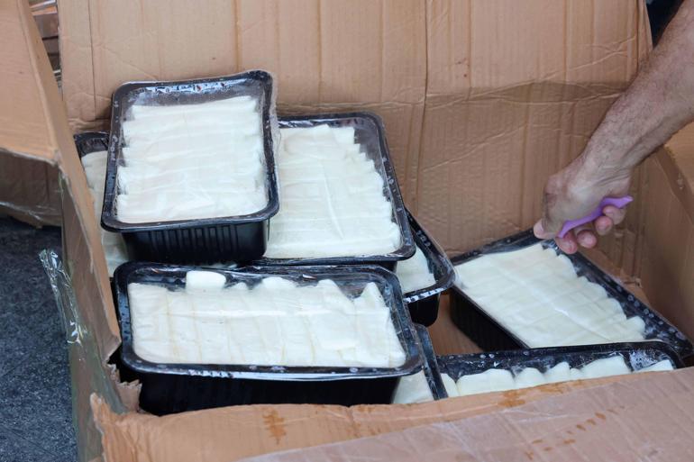 Terminalde usulsüz taşınan 700 kilo peynir imha edildi