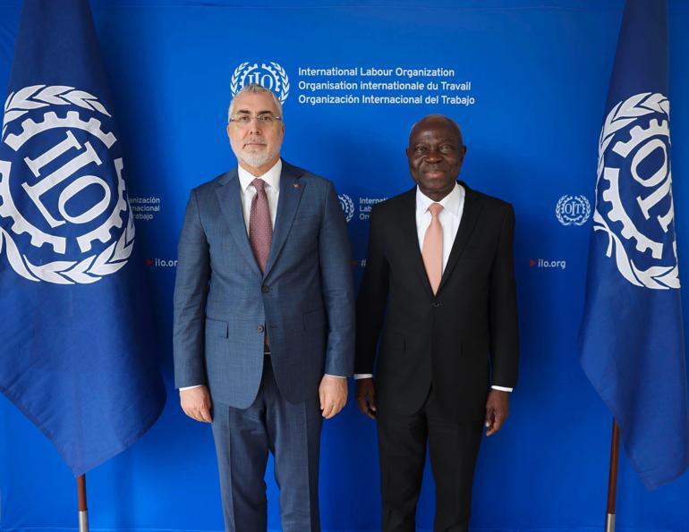 Bakan Işıkhan, Uluslararası Çalışma Örgütü Direktörü Houngbo ile görüştü