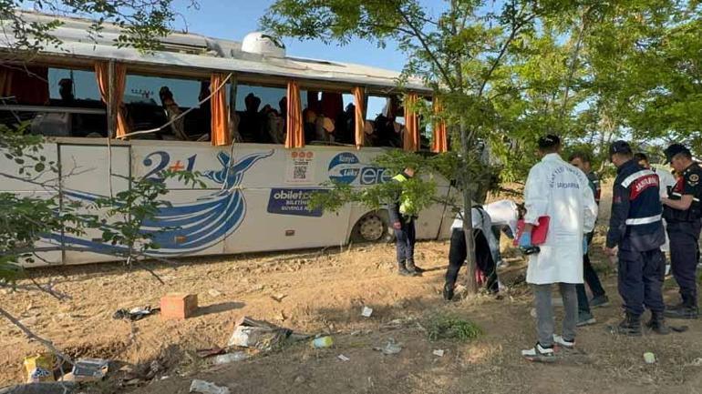 Konyada yolcu otobüsü devrildi: 1 ölü, 10u ağır 26 yaralı