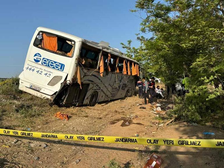 Konyada yolcu otobüsü devrildi: 1 ölü, 10u ağır 26 yaralı