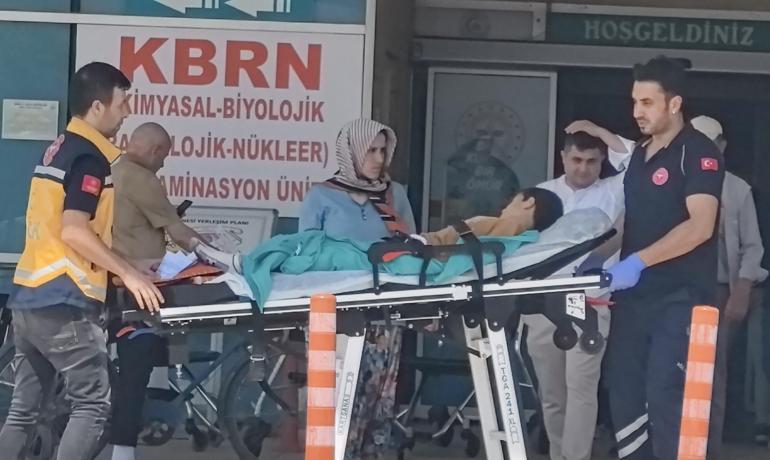 Kurban kesilen bahçede bıçağın üzerine düşen Çınar ağır yaralandı