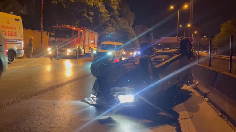 Kartalda otomobil takla attı: 2 yaralı