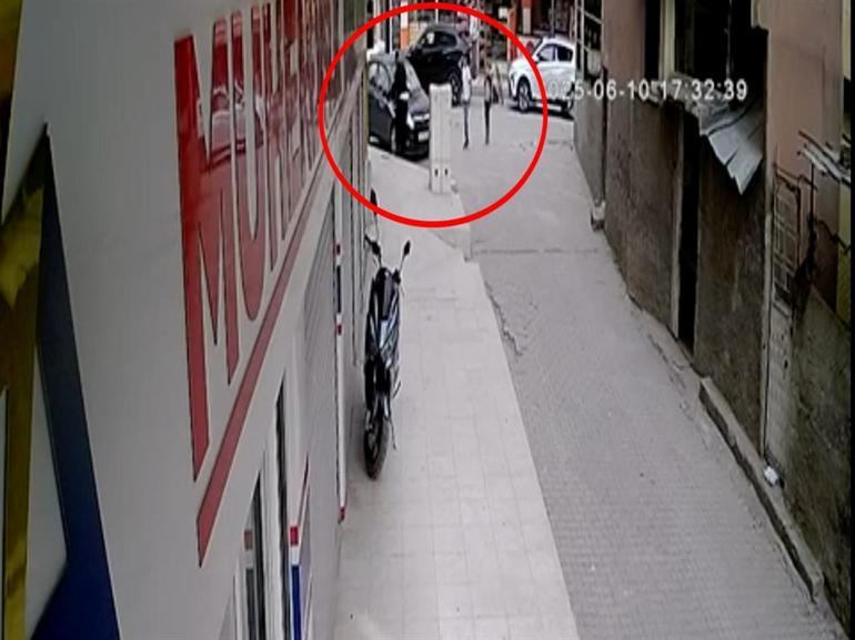 5inci kattan park halindeki otomobilin üzerine düşen Elif, yaralandı; o anlar kamerada