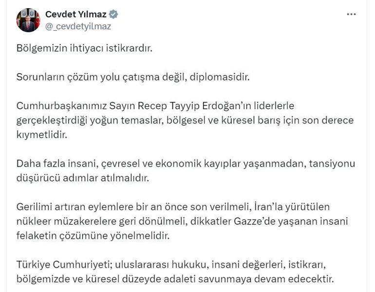 Cevdet Yılmaz: Gerilimi artıran eylemlere bir an önce son verilmeli