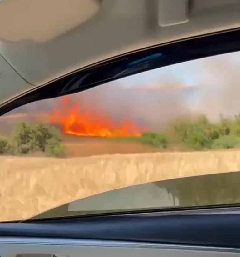 Çanakkalede tarım arazisinde çıkan yangın kontrol altında