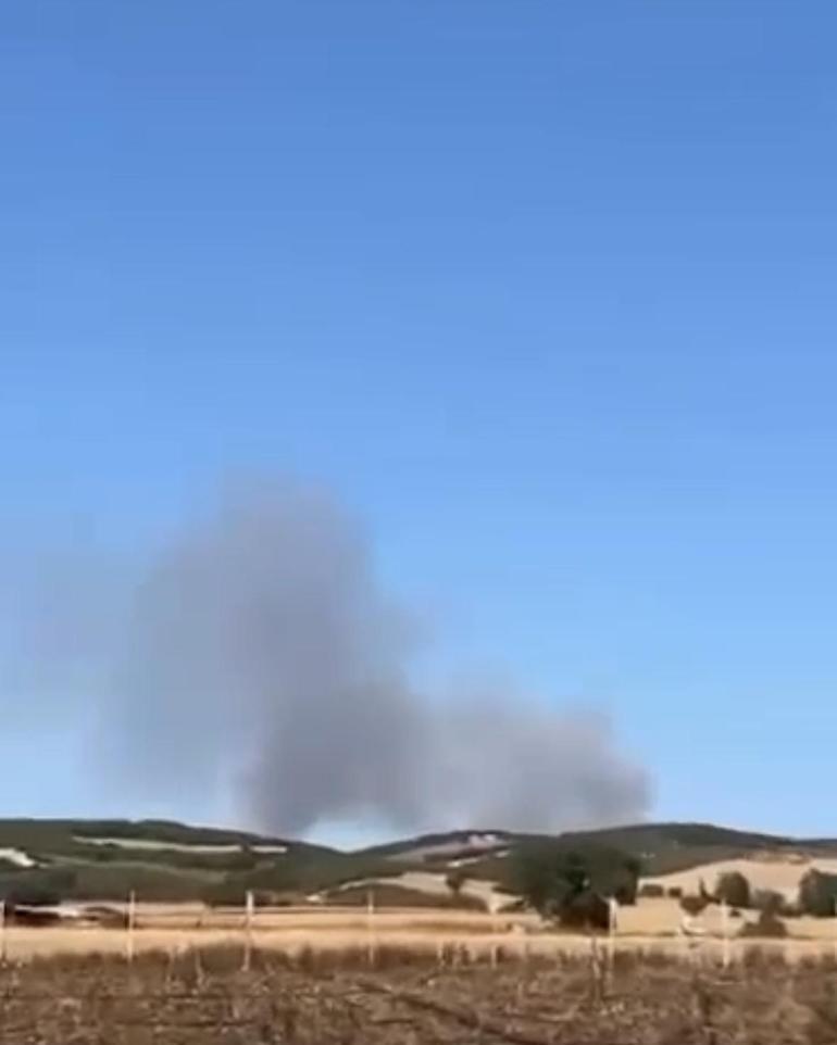 Çanakkalede tarım arazisinde çıkan yangın kontrol altında