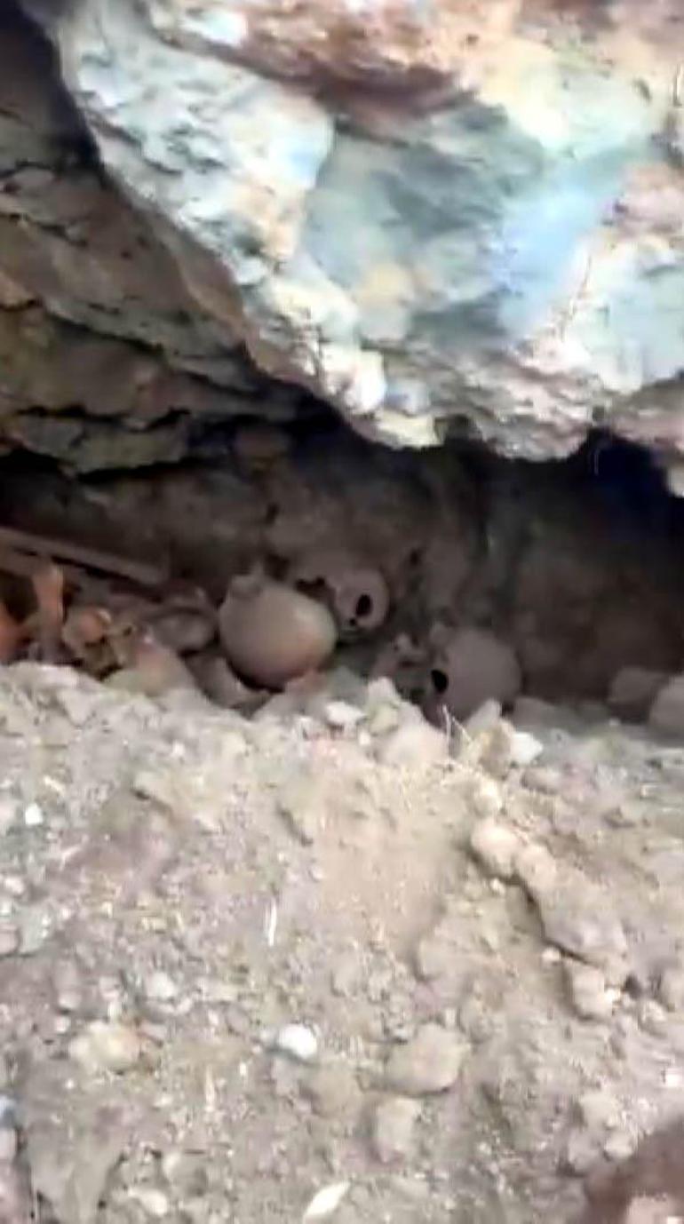 Kahramanmaraşta temel kazısında Roma dönemine ait 1500 yıllık kaya mezarı bulundu