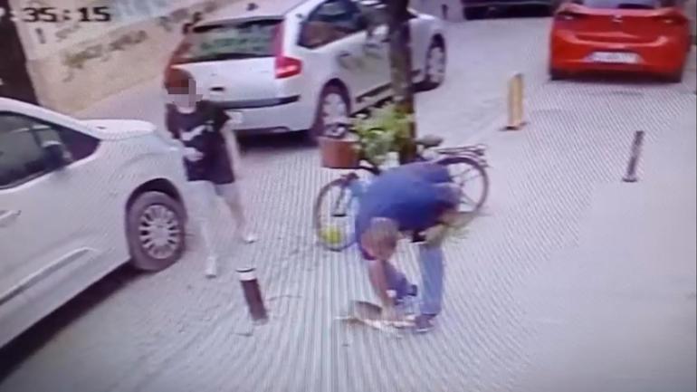 Köpeği yere atıp, boğazını sıktı; o anlar kamerada