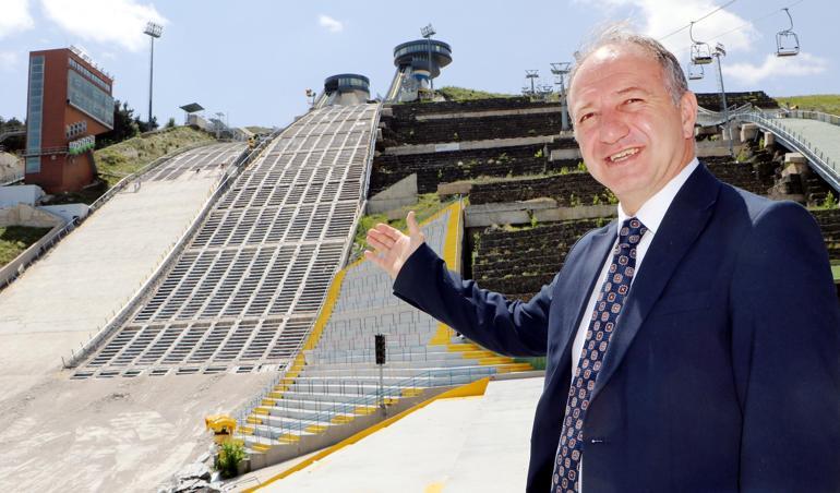 Türkiyenin tek kayakla atlama kulelerinin pistleri ahşapla kaplanacak