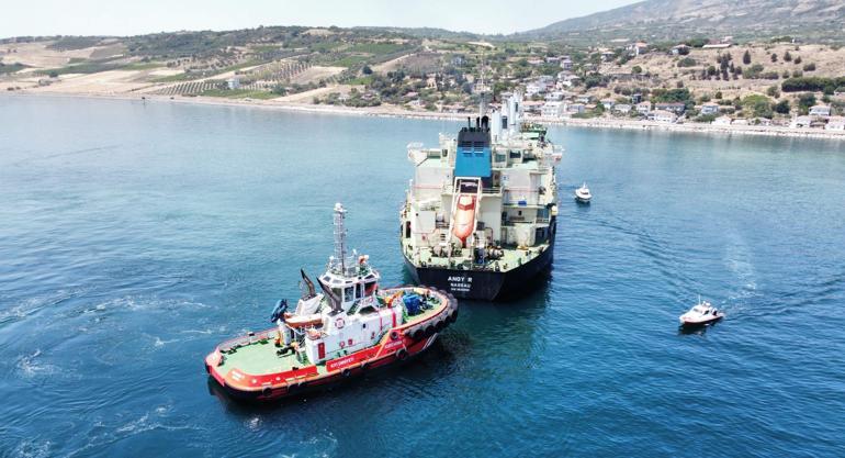 Tekirdağda kuru yük gemisi karaya oturdu