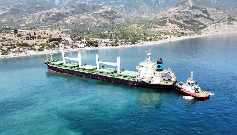 Tekirdağda kuru yük gemisi karaya oturdu