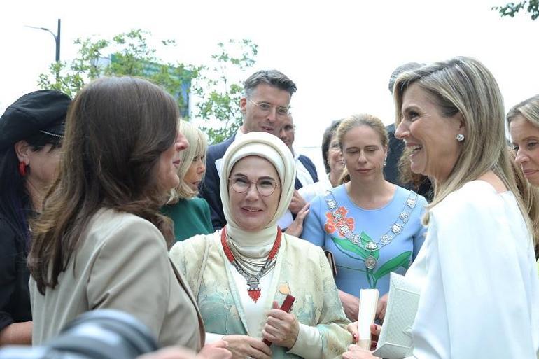 Emine Erdoğan, Hollanda Kraliçesi Cerrutinin ev sahipliğinde lider eşleriyle bir araya geldi