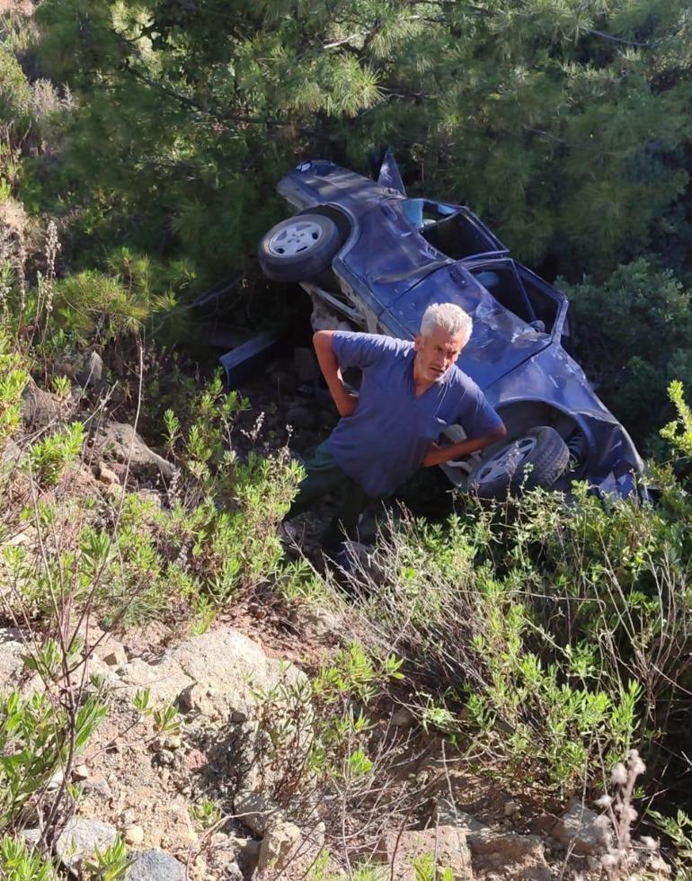 Hatayda otomobil, 40 metreden uçuruma yuvarlandı; 1 ölü, 2 yaralı