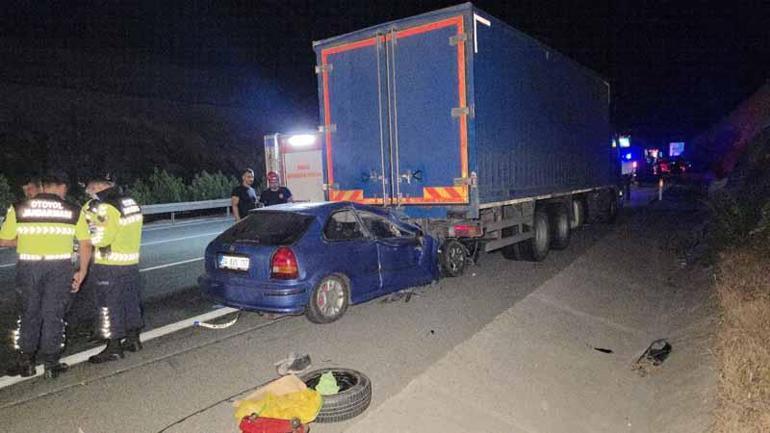 Bursa’da otomobil kamyona çarptı: 1 ölü, 1 ağır yaralı