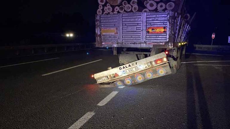 Tomruk tüklü TIR ile hafif ticari araç çarpıştı: 1 yaralı