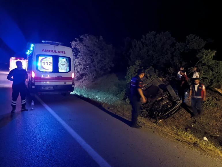 Uşak’ta otomobil şarampole devrildi: 1 ölü, 2 yaralı