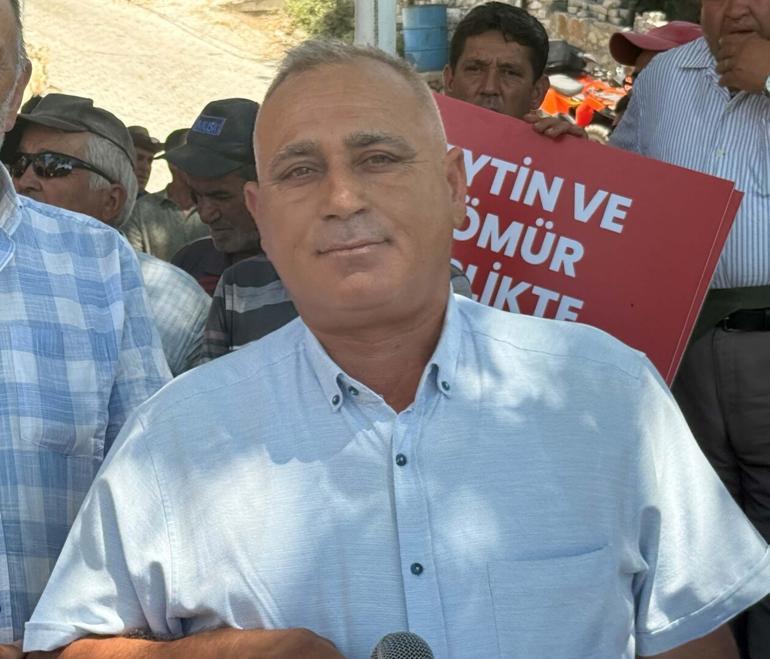 Milasta bölge halkından Zeytin ve madencilik birlikte mümkün pankartı