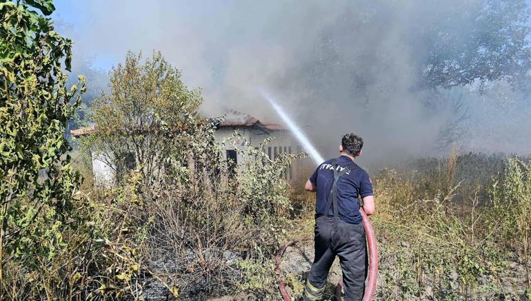 Edirnede anız yangını; kara yolu kapatıldı