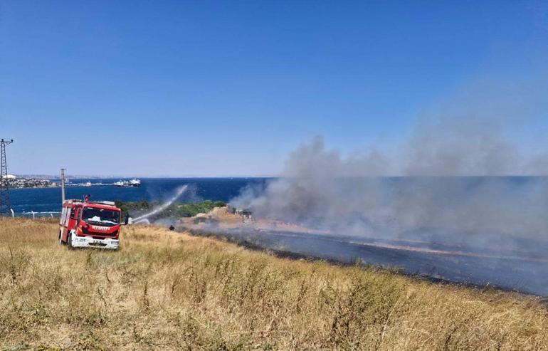 Perinthos Antik Kenti yakınında çıkan anız yangını söndürüldü
