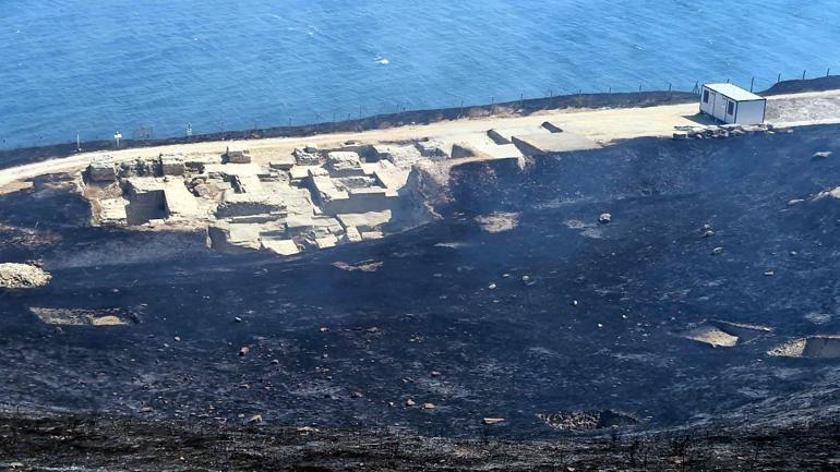 Perinthos Antik Kenti yakınında çıkan anız yangını söndürüldü