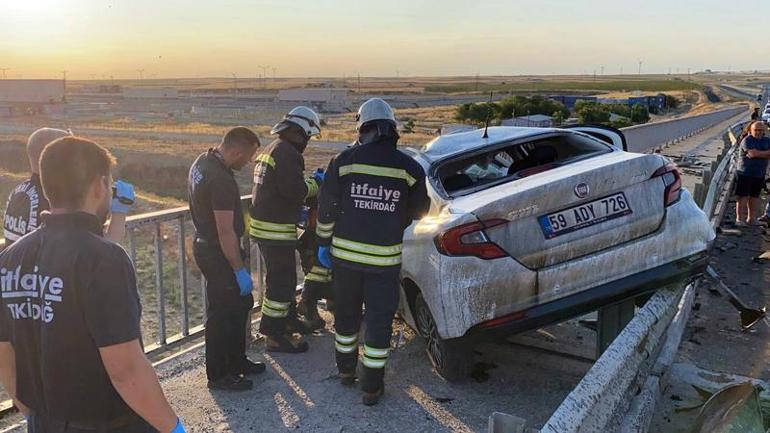 Tekirdağ’da kamyona çarpan otomobilin sürücüsü öldü