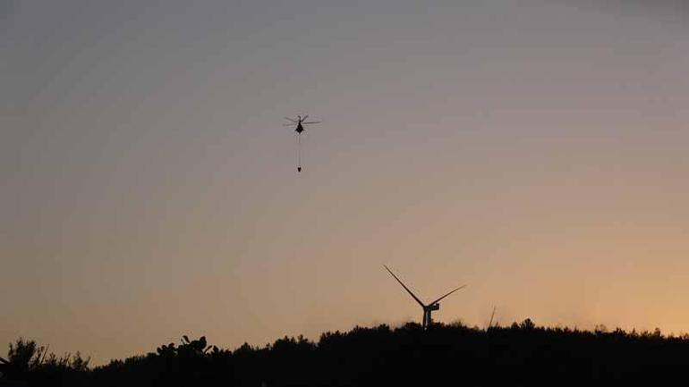 İzmirdeki orman yangını 2nci gününde; yanan alanlar dronla görüntülendi