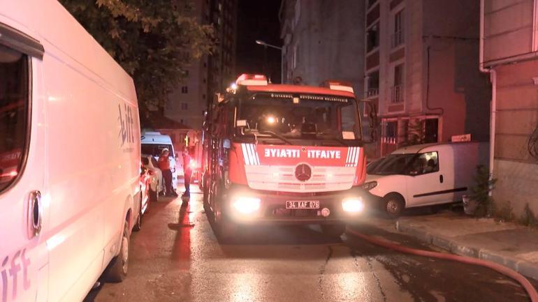 Gaziosmanpaşada 6 katlı binada yangın