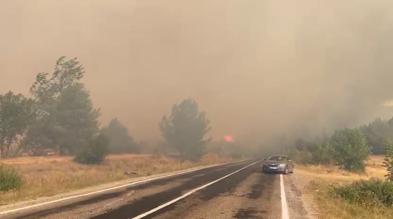 Karabükte orman yangınına müdahale sürüyor; 10 köy boşaltıldı, 55 hektar alan zarar gördü