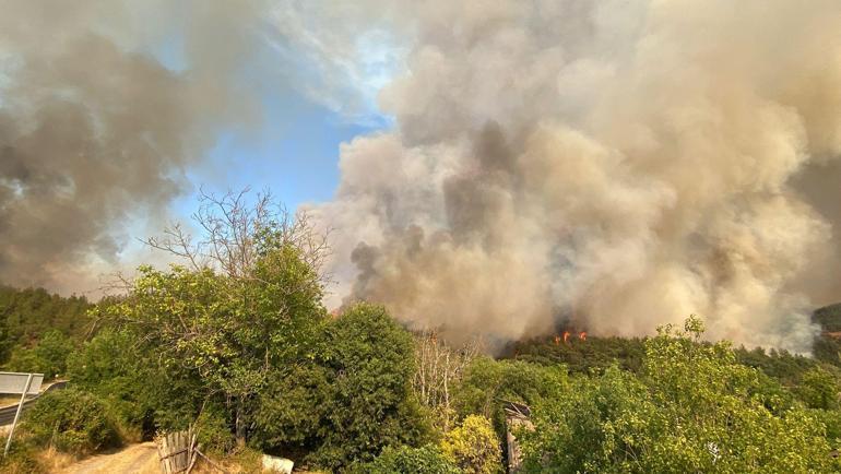 Karabükte orman yangınına müdahale sürüyor; 10 köy boşaltıldı, 55 hektar alan zarar gördü