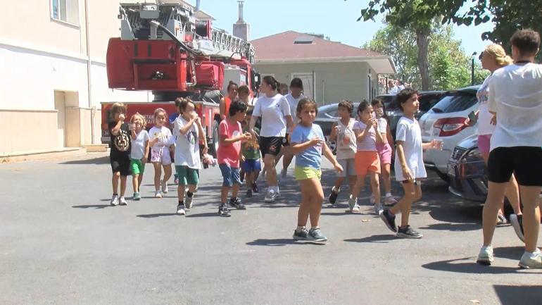 Nişantaşında okulda yangın; 15 öğrenci tahliye edildi,