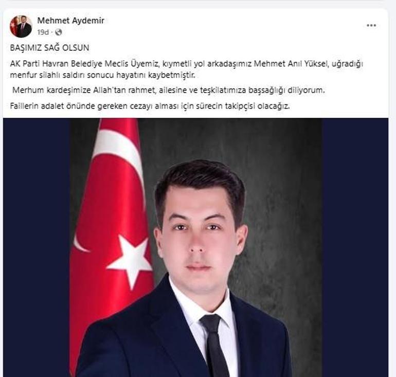 Havran Belediye meclis üyesi AK Partili Mehmet Anıl Yüksel, silahlı saldırıda öldü