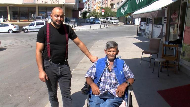 Pendikte tekerlekli sandalye ile kaldırımdan düştü; esnaf yardıma koştu
